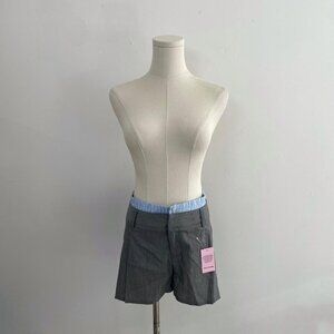 Prettylittlething Grey Woven Stripe Contrast  Lime | Women’s Size Medium